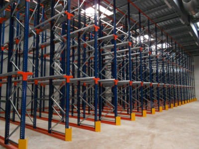 Drive-in warehouse shelving system for pallets - VVN.LV.